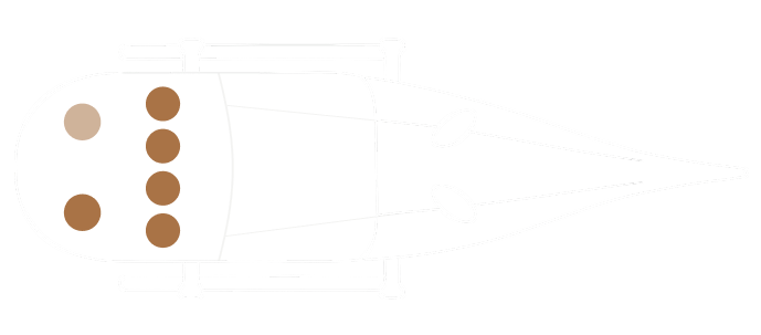 Top-down seating diagram for the Airbus H125