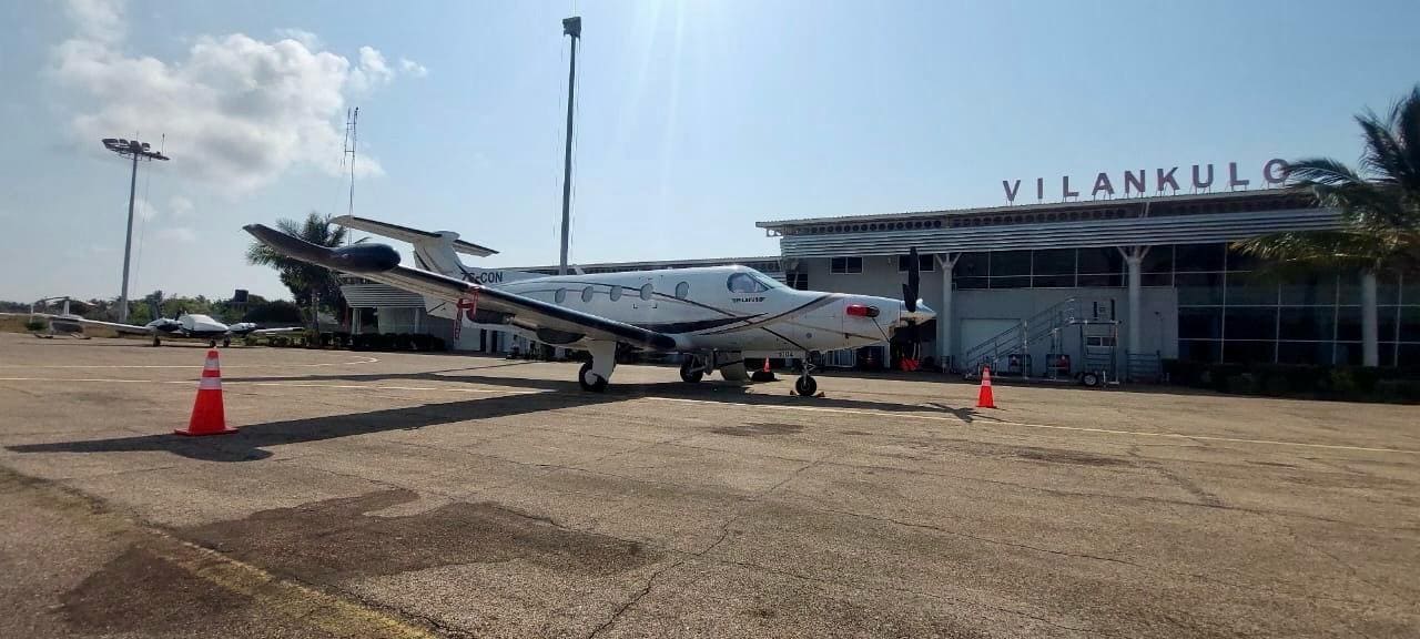 Pilatus PC-12 fixed-wing aircraft at Vilankulo airport