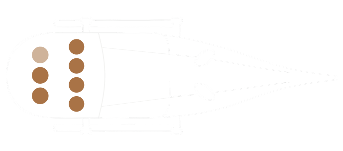 Top-down seating diagram for the Airbus EC130